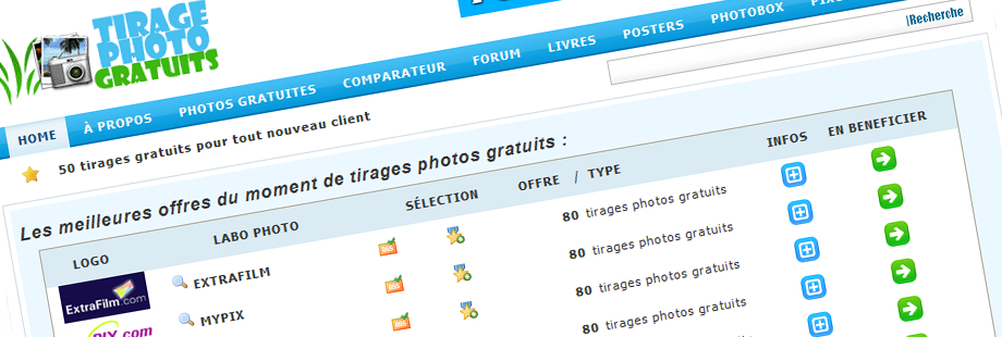 Tirages Photo Gratuits : Site dédié aux offres promotionnelles sur l'univers de la photo.